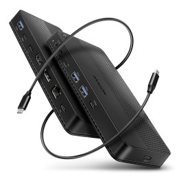 Axagon HMC-U4 base & duplicador de portas Com fios USB4 Preto