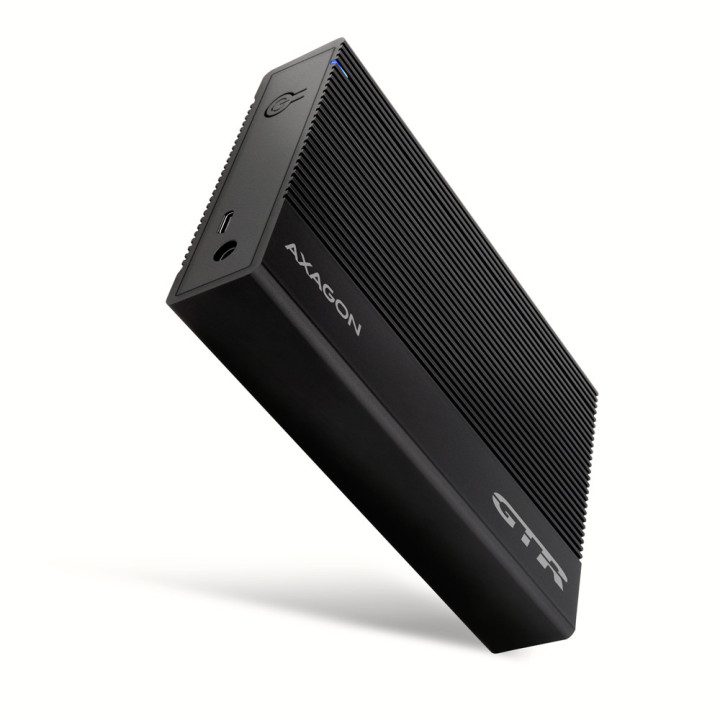 Axagon EE35-GTR USB-C 5Gbps - SATA 6G, 3.5 RIBBED box BLACK - USB Typ C Caixa de disco rígido Preto 3.5"