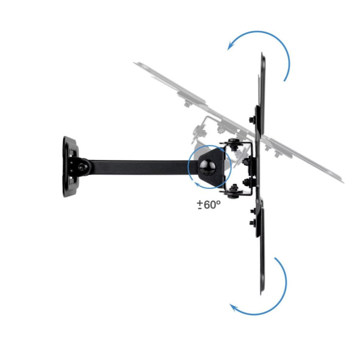 Suporte de Parede Tooq Tilt e Giratório 13" a 43" 66-298 mm Max. 20kg Preto