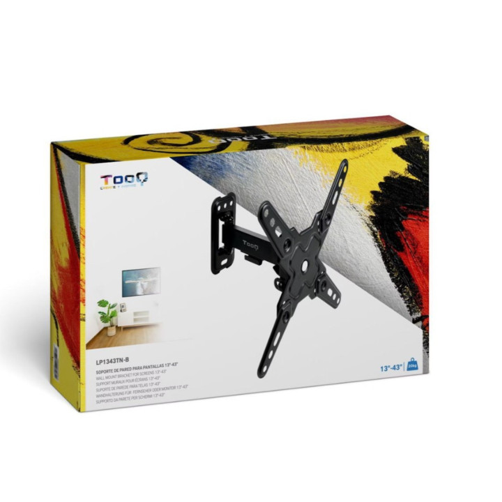Suporte de Parede Tooq Tilt e Giratório 13" a 43" 66-298 mm Max. 20kg Preto