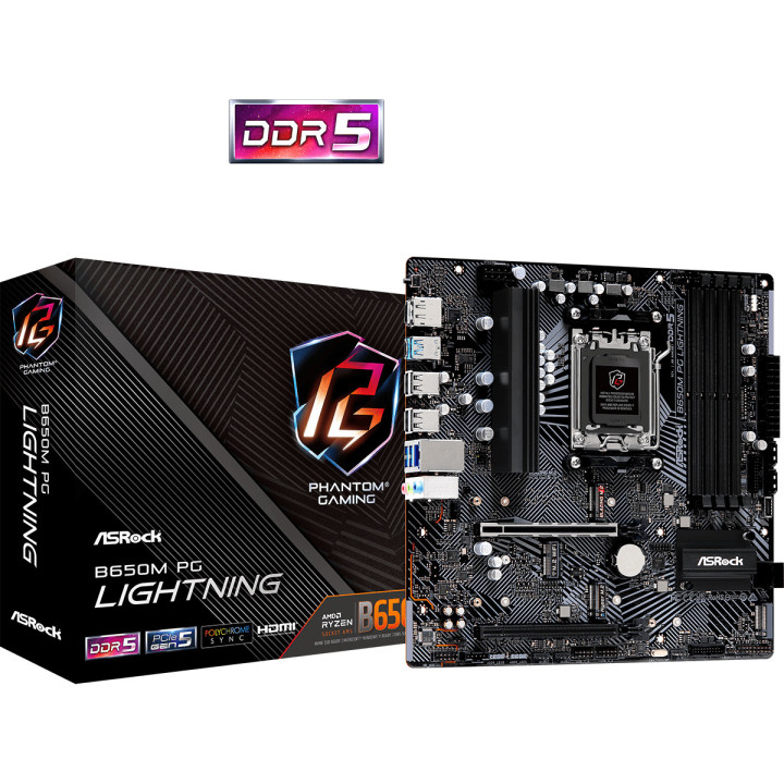 Motherboard Asrock B650M PG Lightning AMD B650 AM5 micro ATX