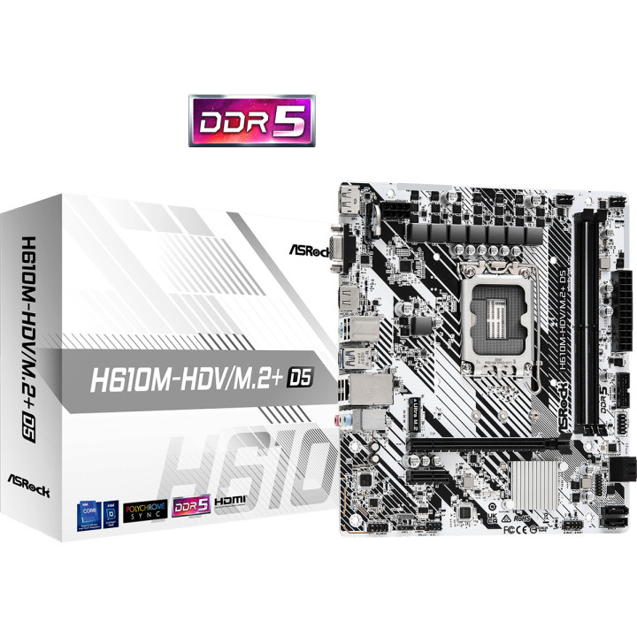 Motherboard Asrock H610M-HDV/M.2+ D5 Intel H610 LGA 1700 micro ATX