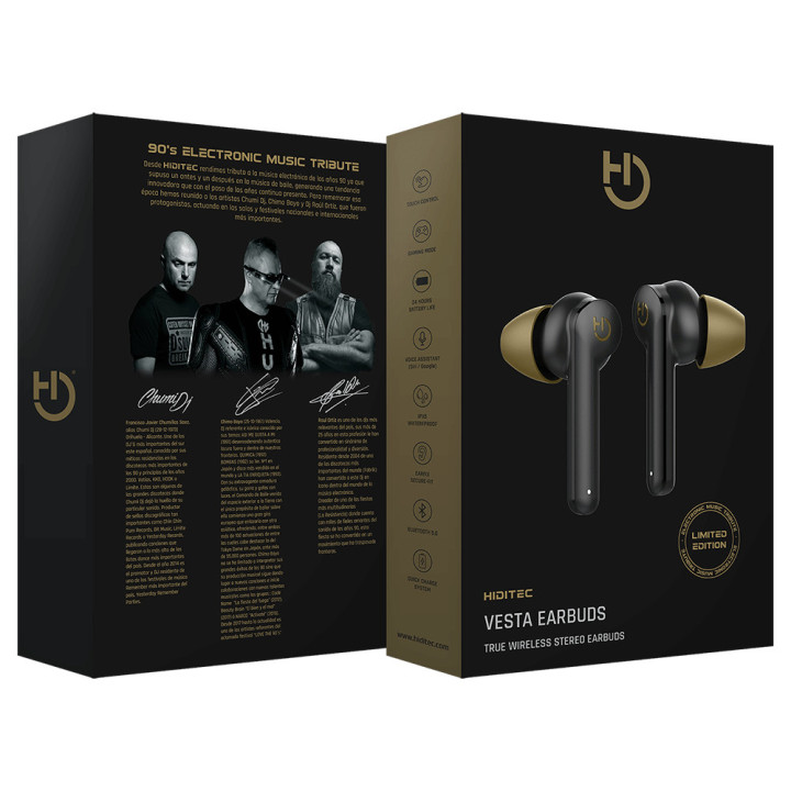 Hiditec VESTA LIMITED EDITION Auscultadores Sem fios Intra-auditivo Bluetooth Preto