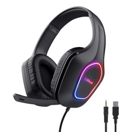 Trust GXT 416 ZIROX Auscultadores Com fios Fita de cabeça Jogos USB Type-A Preto