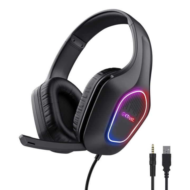 Trust GXT 416 ZIROX Auscultadores Com fios Fita de cabeça Jogos USB Type-A Preto