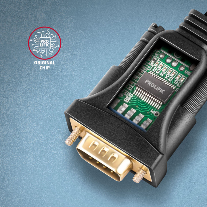 Axagon ADS-1PSN USB-A 2.0 - serial RS-232 DB9-M Prolific adapter cable 1.5m - Adapter - Digital Daten cabo de série Preto 1,5 m