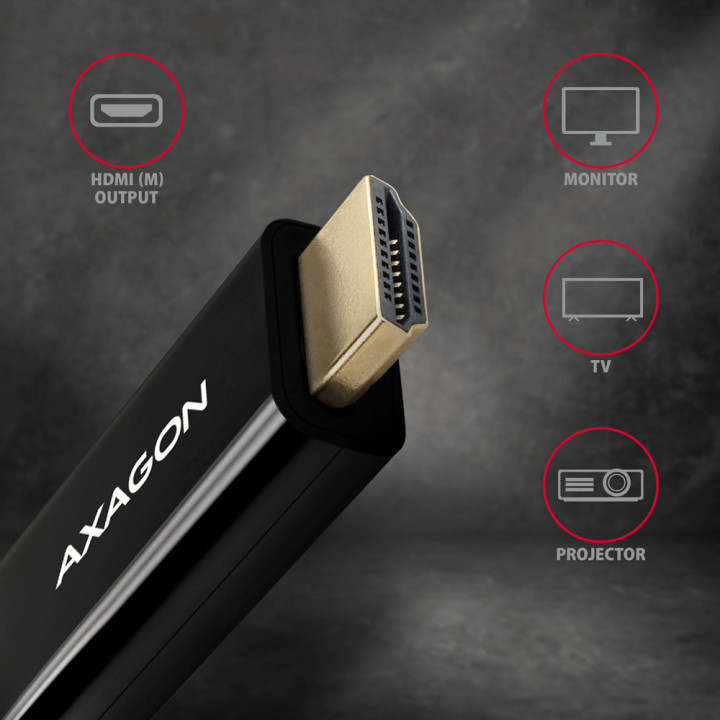 Axagon RVDM-HI14C2 Mini-DisplayPort zu HDMI Adapterkabel 4K 30 Hz 180 cm lang - Kabel - Digital Display Video 1,8 m Mini