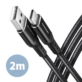 Axagon BUCM-AM20AB cabo USB USB 2.0 2 m USB A USB C Preto