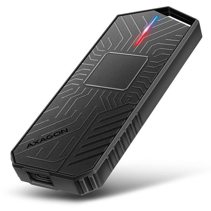 Axagon EEM2-GAM, USB-C 10Gbps - NVMe & SATA SSD GAME M.2 box, bezšroubkový Compartimento SSD Preto