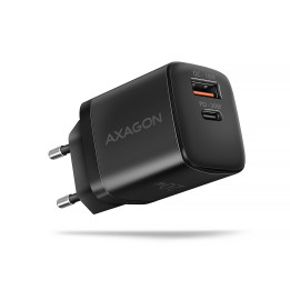 Axagon ACU-PQ20 wall charger QC3.0 AFC FCP+ PD type-C 20 W - schwarz - USB Typ C Telemóvel, Smartphone, Smartwatch, Tablet,