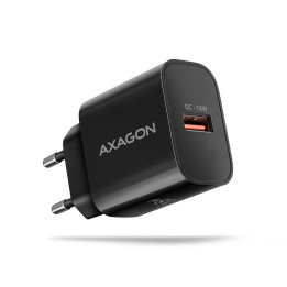Axagon ACU-QC18 kroviklis jungiama tinkl QC 18W, 1x port USB-A, QC3.0 AFC FCP SMART Juoda Telemóvel, Power bank, Smartphone,