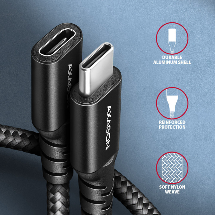 Axagon BUCM32-CF10AB cabo USB USB 3.2 Gen 2x2 1 m USB C Preto