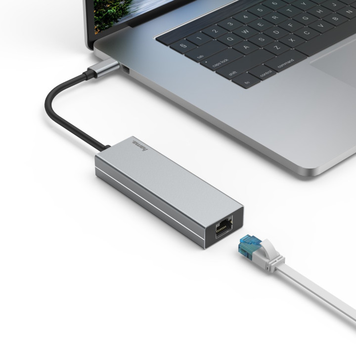 Hama 00200108 base & duplicador de portas USB 3.2 Gen 1 (3.1 Gen 1) Type-C Cinzento