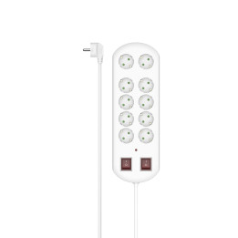 Hama 00223163 extensão elétrica 2 m 10 tomada(s) CA Interior Branco