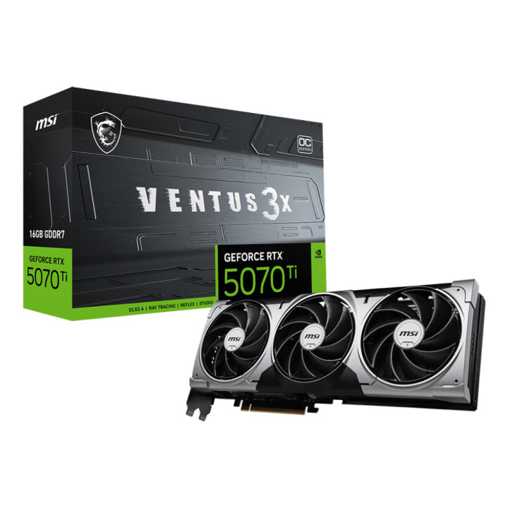 Gráfica MSI GeForce RTX 5070 Ti 16G VENTUS 3X OC NVIDIA 16 GB GDDR7