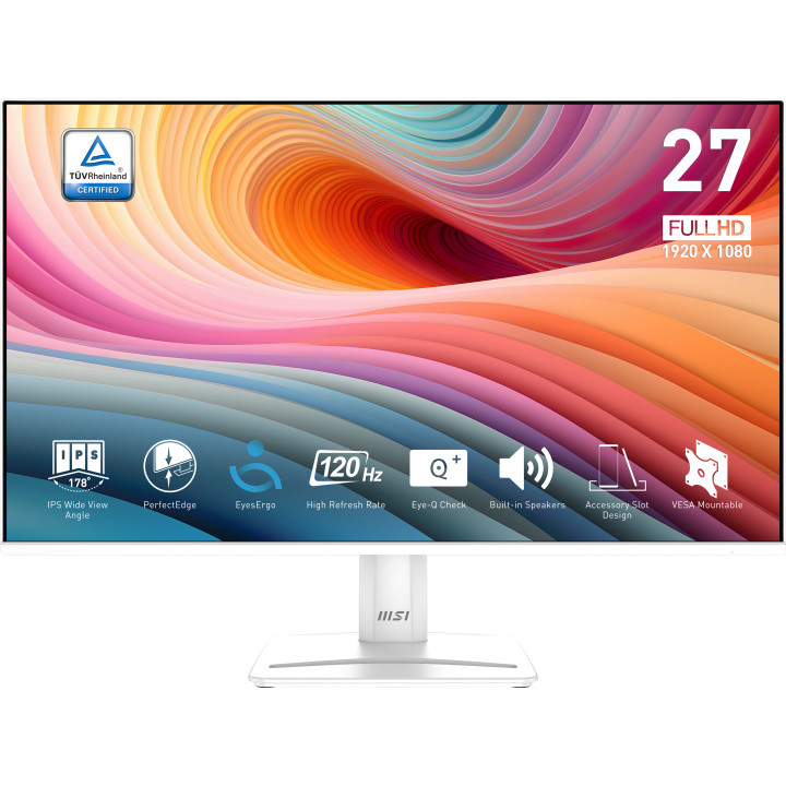 MSI Pro MP275W E2 monitor de ecrã 68,6 cm (27") 1920 x 1080 pixels Full HD LED Branco
