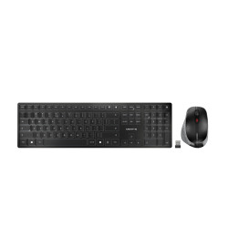CHERRY DW 9500 SLIM teclado Rato incluído Universal RF Wireless + Bluetooth QWERTY Espanhol Preto, Cinzento
