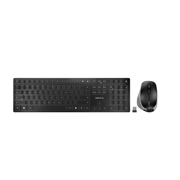 CHERRY DW 9500 SLIM teclado Rato incluído Universal RF Wireless + Bluetooth QWERTY Espanhol Preto, Cinzento