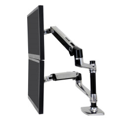 Ergotron LX Series Dual Stacking Arm 61 cm (24") Secretária Prateado