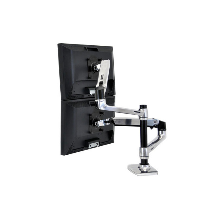 Ergotron LX Series Dual Stacking Arm 61 cm (24") Secretária Prateado
