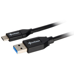 Cabo Sharkoon USB 3.2 (Gen. 2) A Macho p/ USB-C Macho 1m Preto