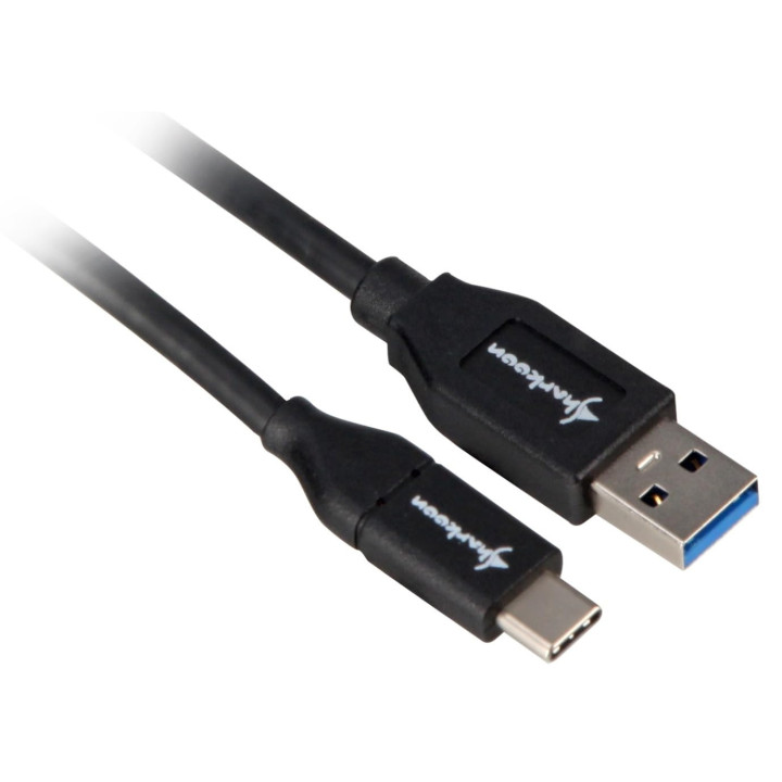 Cabo Sharkoon USB 3.2 (Gen. 2) A Macho p/ USB-C Macho 1m Preto