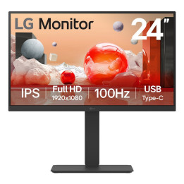 LG 24BA750-B monitor de ecrã 60,5 cm (23.8") 1920 x 1080 pixels Full HD LCD Preto