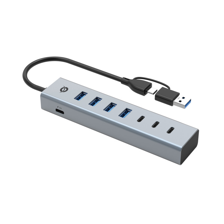 Conceptronic HUBBIES20GP hub de interface USB 3.2 Gen 1 (3.1 Gen 1) Type-C 5000 Mbit s Cinzento