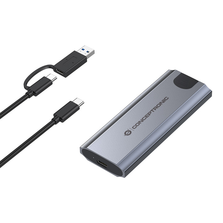 Conceptronic DANTE05G Caixa para Discos Rígidos Compartimento SSD Cinzento M.2