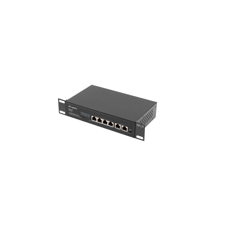 Lanberg RSFE-4P-2FE-60 switch de rede Não-gerido Fast Ethernet (10 100) Power over Ethernet (PoE) 1U Preto