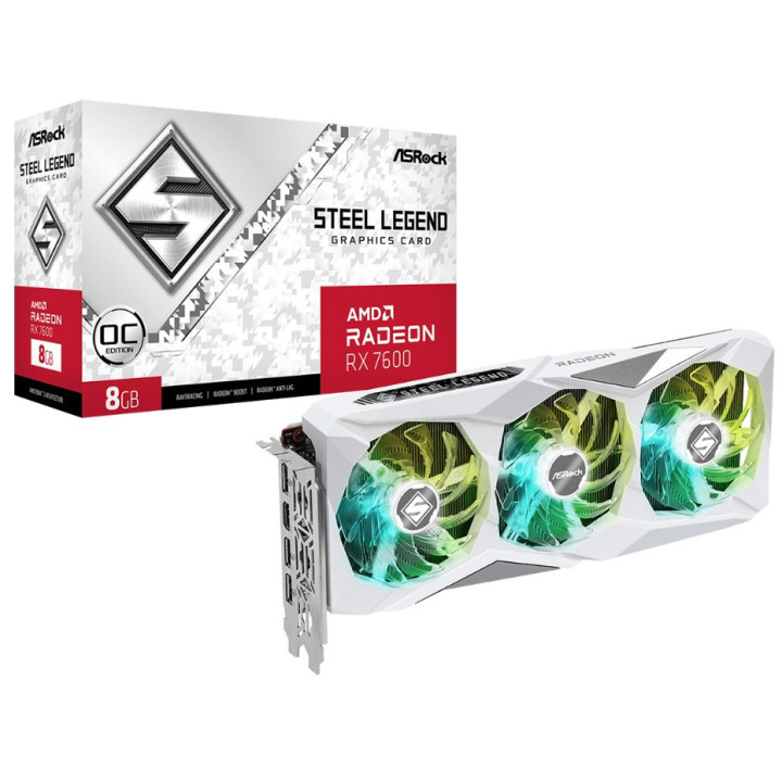 Gráfica Asrock AMD Radeon™ RX 7600 Steel Legend 8GB OC