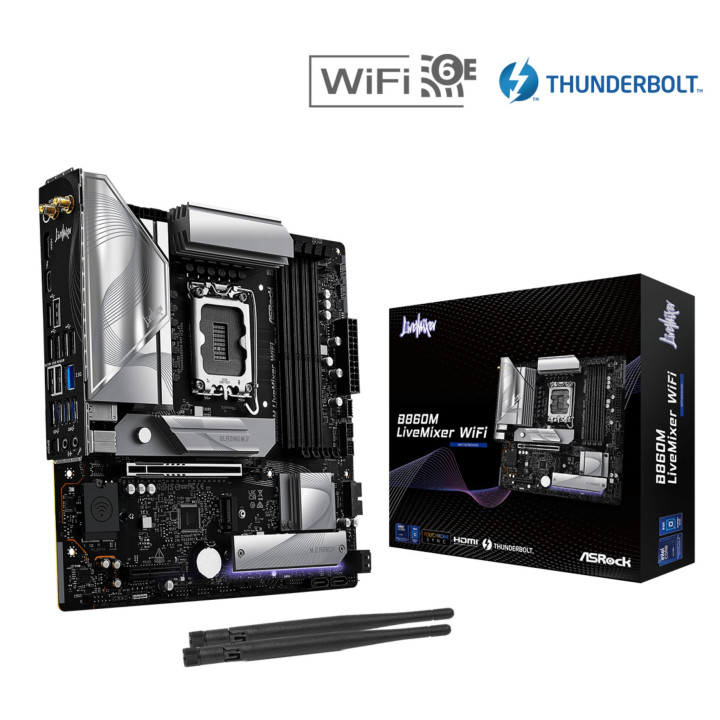 Motherboard Asrock B860M LiveMixer WiFi Intel B860 LGA 1851 (Socket V1) micro ATX
