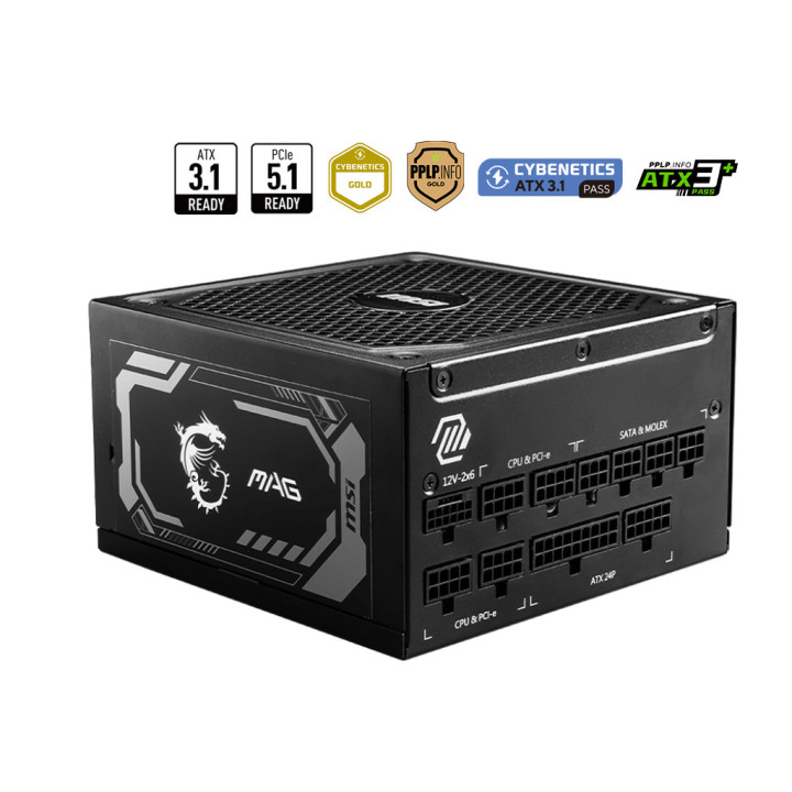 Fonte Modular MSI MAG A1000GL PCIE5 1000W ATX Preta