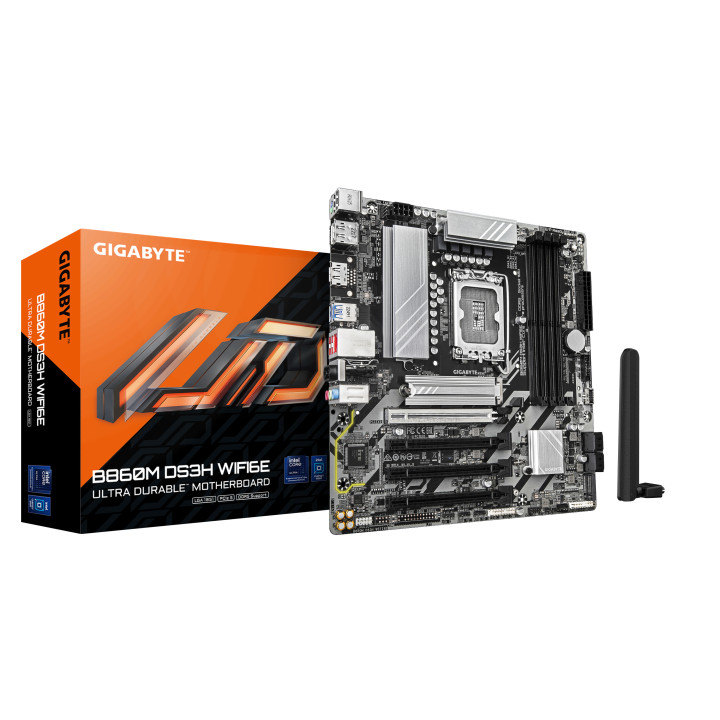 GIGABYTE B860M DS3H WIFI6E motherboard Intel B860 LGA 1851 (Socket V1) micro ATX