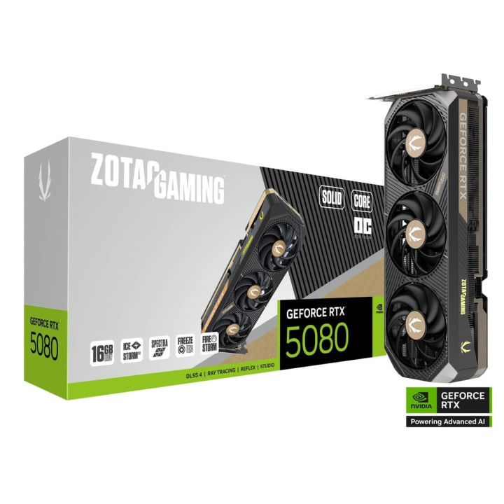 Gráfica Zotac GAMING GeForce RTX 5080 SOLID CORE OC NVIDIA 16 GB GDDR7