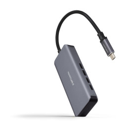 Nanocable 10.16.4504 hub de interface USB 3.2 Gen 1 (3.1 Gen 1) Type-C 5000 Mbit s Cinzento