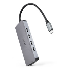 Nanocable 10.16.4505 hub de interface USB 3.2 Gen 1 (3.1 Gen 1) Type-C 5000 Mbit s Cinzento