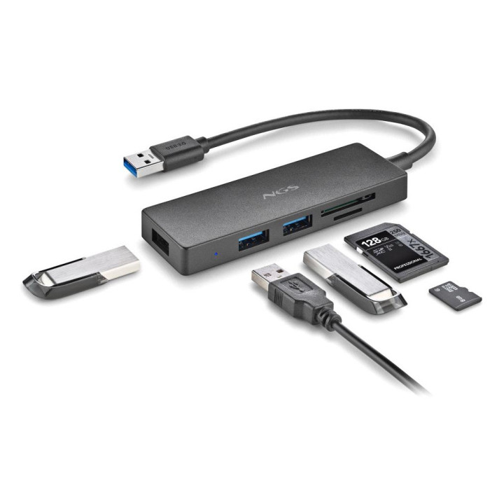 NGS IHUB READER USB 3.2 Gen 1 (3.1 Gen 1) Type-A 5000 Mbit s Preto