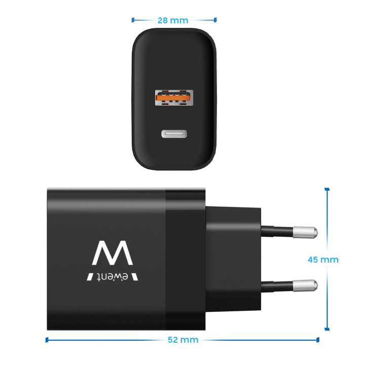 Ewent EW1327 carregador de dispositivos móveis Universal Preto AC Carregamento rápido Interior
