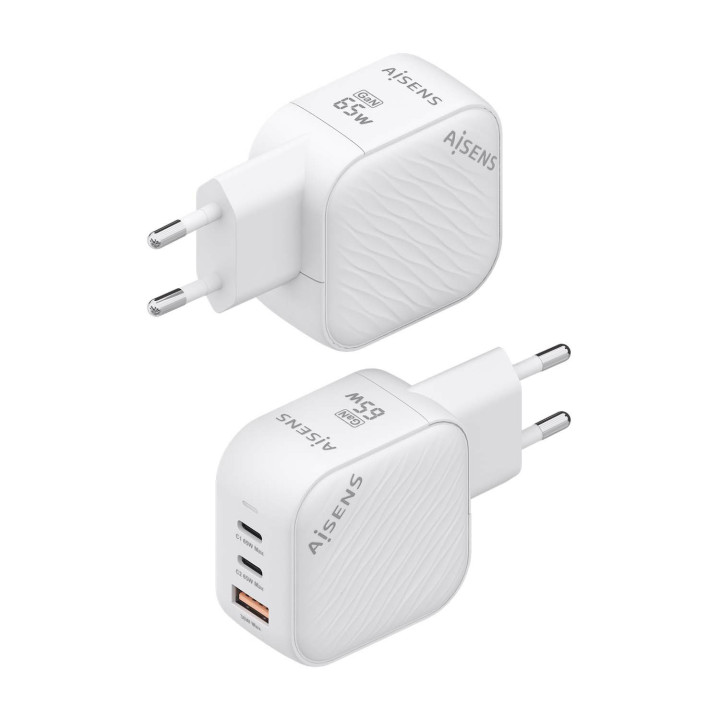AISENS ASCH-65W3P026-W carregador de dispositivos móveis Universal Branco AC Carregamento rápido Interior