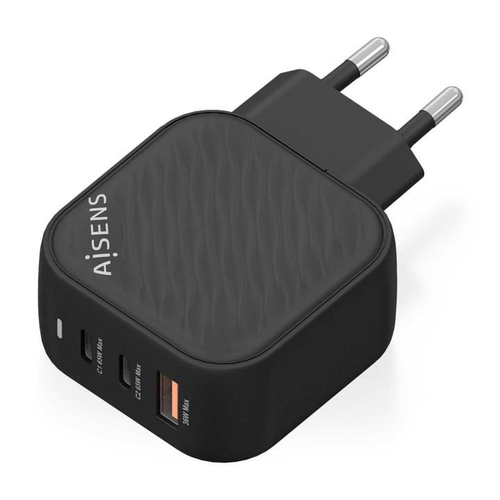 AISENS ASCH-65W3P027-BK carregador de dispositivos móveis Universal Preto AC Carregamento rápido Interior