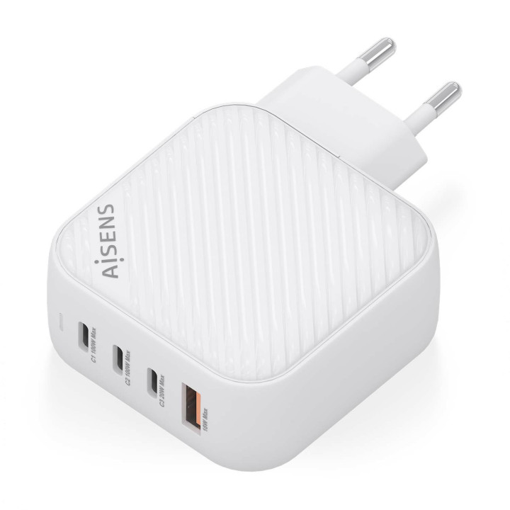 AISENS ASCH-100W4P028-W carregador de dispositivos móveis Universal Branco AC Carregamento rápido Interior