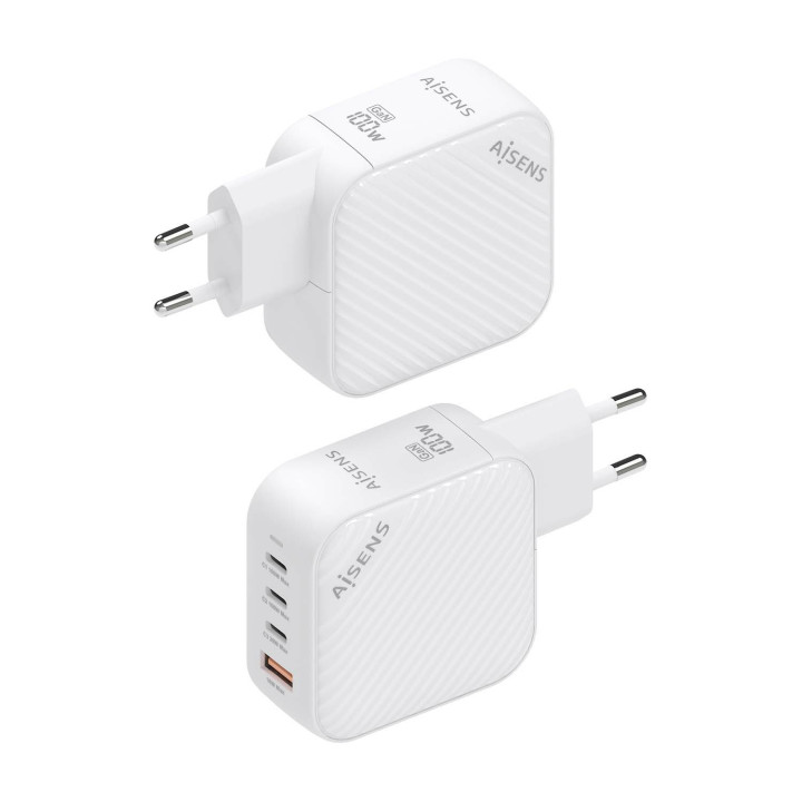AISENS ASCH-100W4P028-W carregador de dispositivos móveis Universal Branco AC Carregamento rápido Interior
