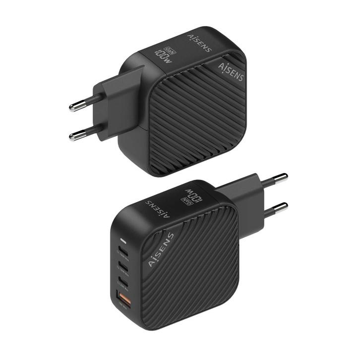 AISENS ASCH-100W4P029-BK carregador de dispositivos móveis Universal Preto AC Carregamento rápido Interior