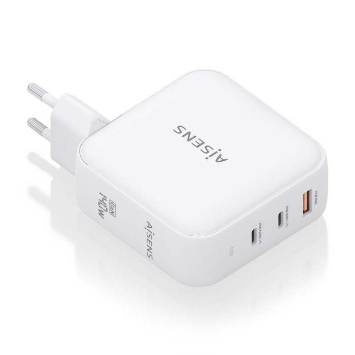 AISENS ASCH-140W3P030-W carregador de dispositivos móveis Universal Branco AC Carregamento rápido Interior