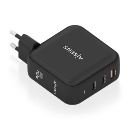 AISENS ASCH-140W3P031-BK carregador de dispositivos móveis Universal Preto AC Carregamento rápido Interior