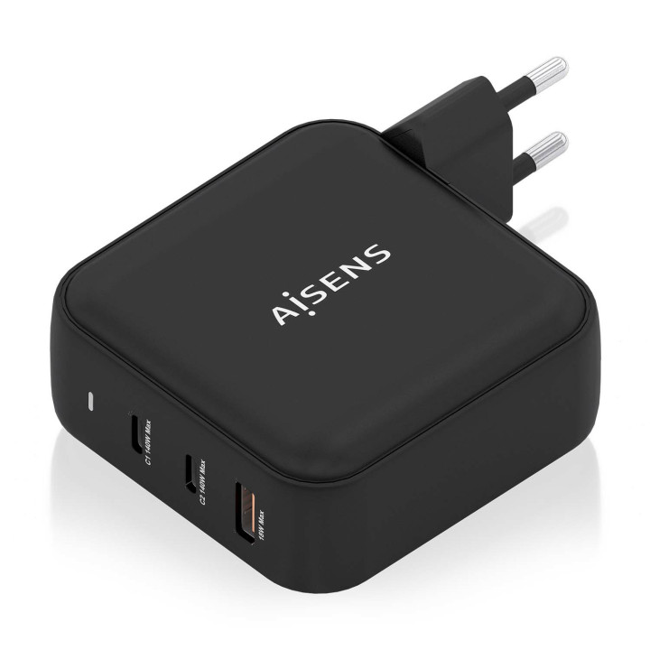 AISENS ASCH-140W3P031-BK carregador de dispositivos móveis Universal Preto AC Carregamento rápido Interior