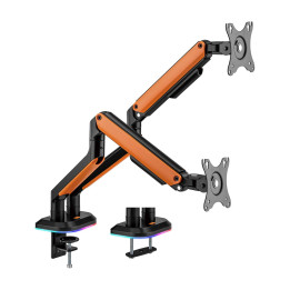 AISENS DT32TSR-251 montagem e suporte para monitores 81,3 cm (32") Secretária Preto, Laranja