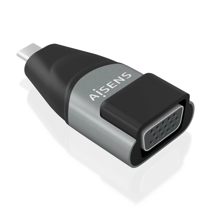 AISENS A109-0863 adaptador para cabos VGA USB C Preto, Cinzento