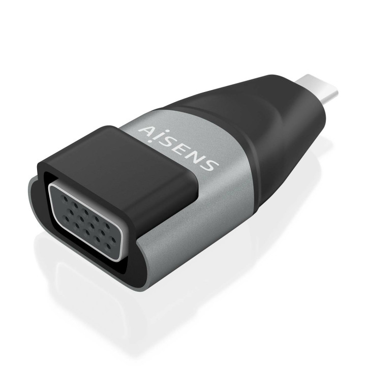 AISENS A109-0863 adaptador para cabos VGA USB C Preto, Cinzento